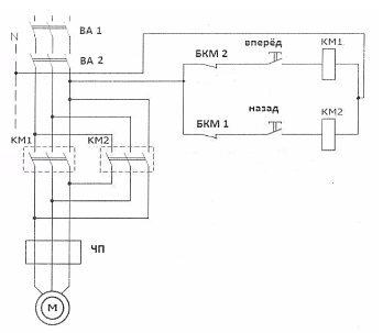 electrical circuit for controlling the crane beam