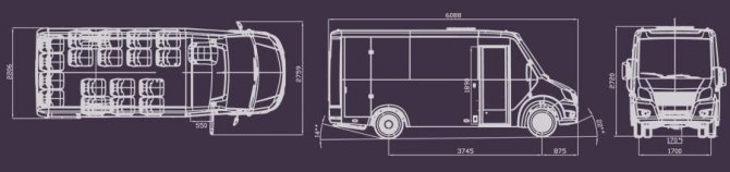 Схема пассажирского автобуса Газель Некст